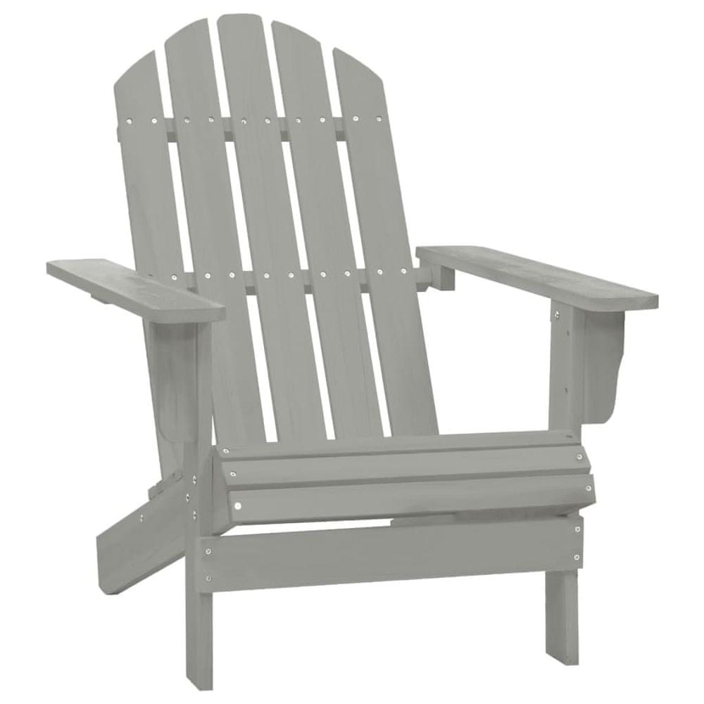 Vidaxl Záhradná stolička sivá drevená
